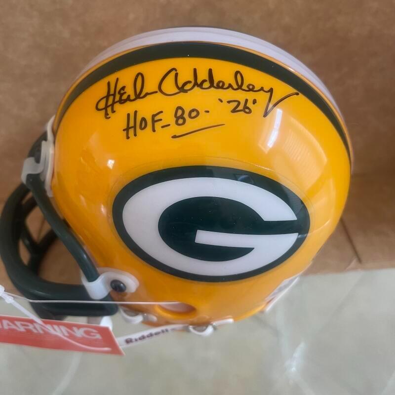HERB ADDERLEY PACKERS HOF 80 #26  SIGNED AUTO MINI HELMET BECKETT AUTH