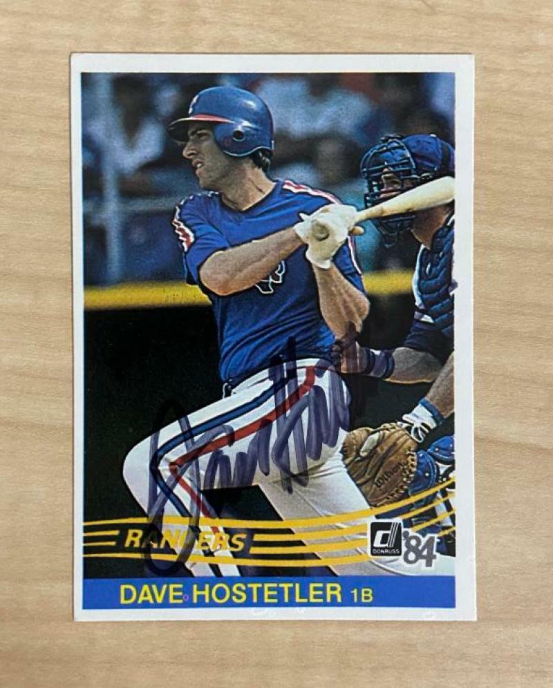 DAVE HOSTETLER TEXAS RANGERS SIGNED AUTOGRAPHED 1984 DONRUSS CARD #159 W/COA 