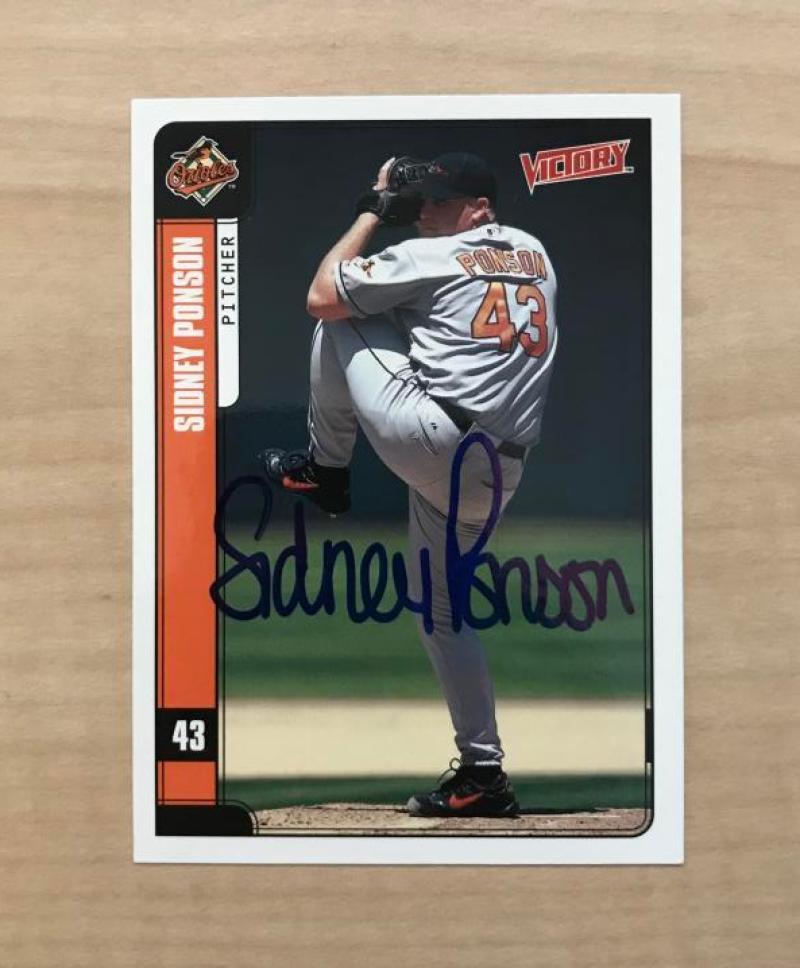 SIDNEY PONSON BALTIMORE ORIOLES SIGNED AUTOGRAPHED 2001 VICTORY CARD #112 W/COA