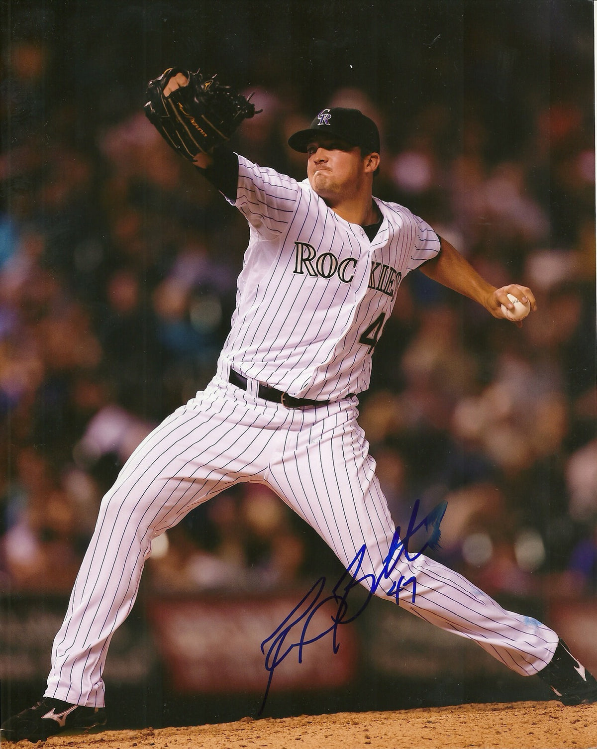 REX BROTHERS COLORADO ROCKIES SIGNED AUTOGRAPHED 8x10 PHOTO W/COA SLIGHT SMEAR