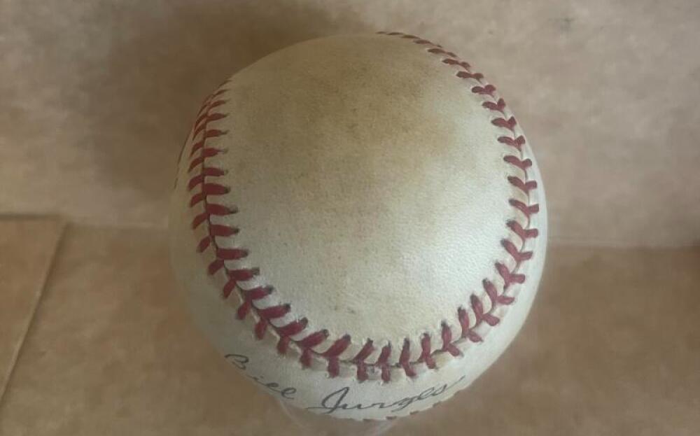 BILL JURGES CUBS/GIANTS SIGNED VINTAGE FEENEY N.L. BASEBALL BECKETT AUTH