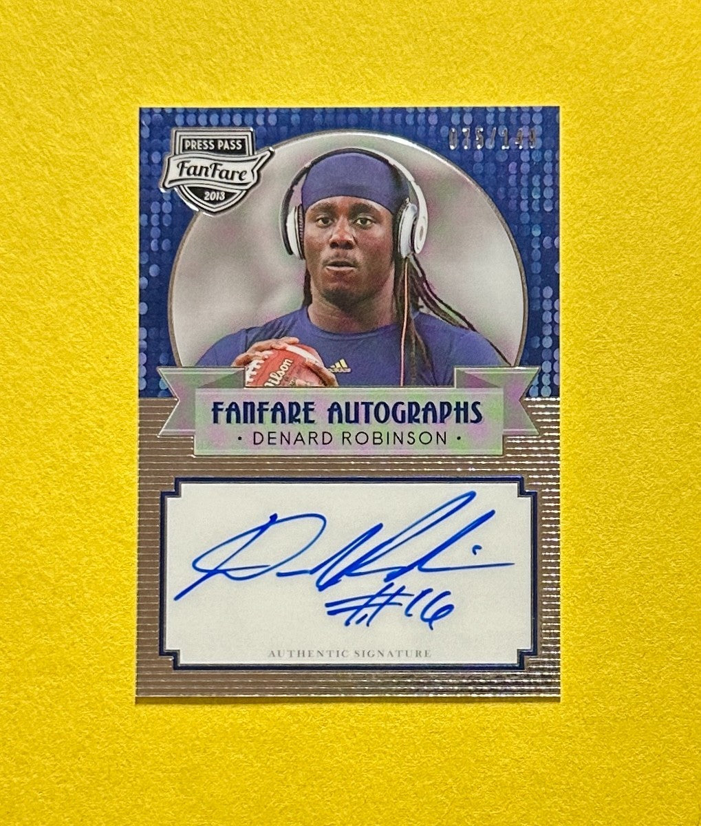 2013 PRESS PASS DENARD ROBINSON FANFARE AUTOGRAPH /149 #FF-DR