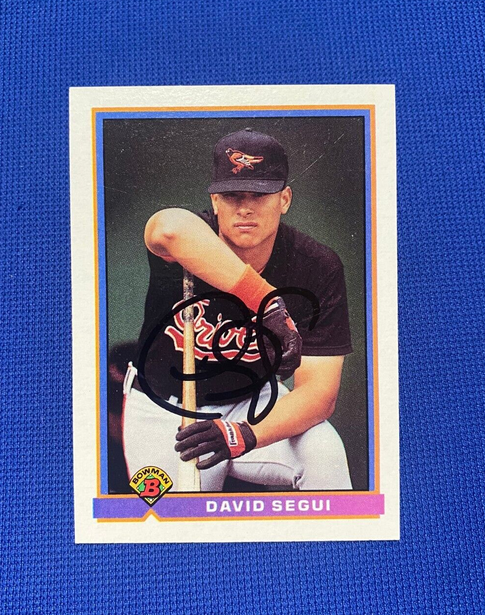 1991 BOWMAN DAVID SEGUI BALTIMORE ORIOLES SIGNED AUTOGRAPHED CARD #102 W/COA