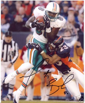 MARTY BOOKER MIAMI DOLPHINS SIGNED 8X10 PHOTO W/COA