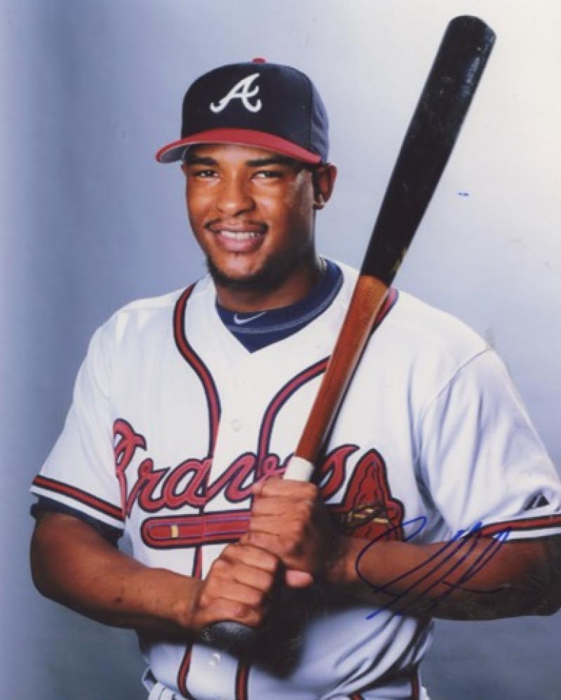 CEDRIC HUNTER  ATLANTA BRAVES SIGNED 8X10 PHOTO W/COA 