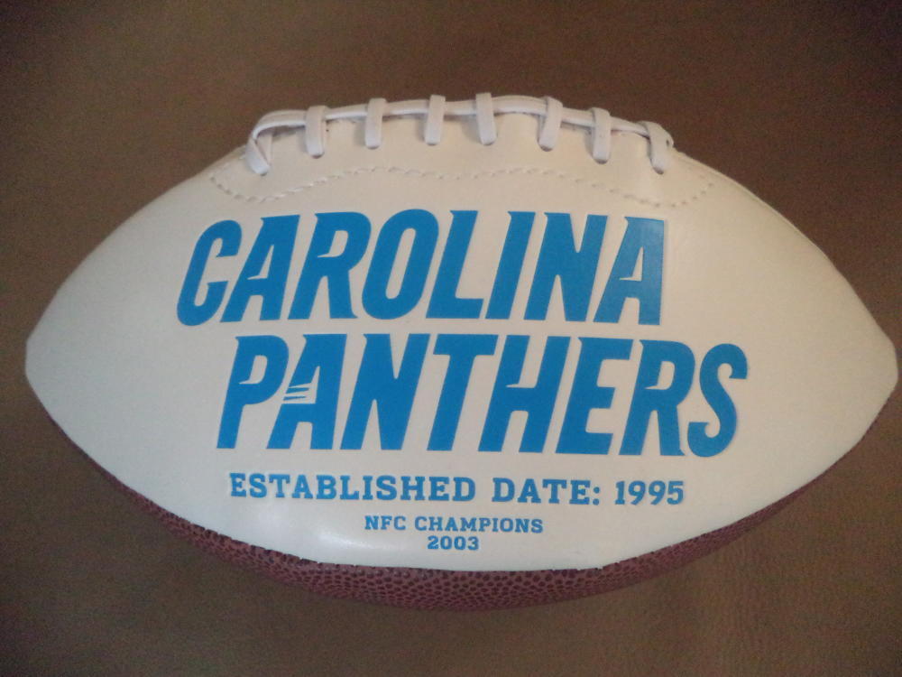 CAROLINA PANTHERS FULL SIZE LOGO FOOTBALL PERFECT FOR AUTOGRAPHS