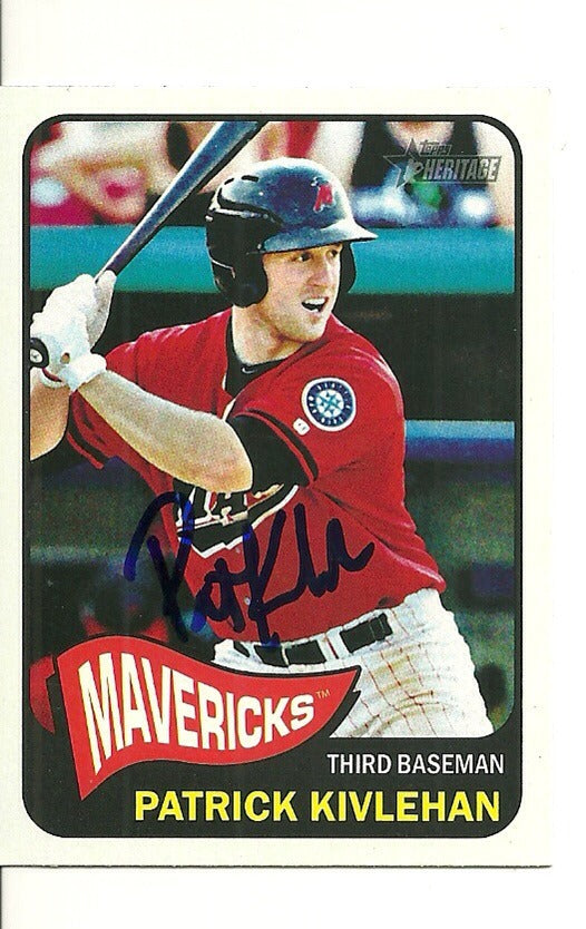 PATRICK KIVLEHAN SEATTLE MARINERS SIGNED AUTO 2014 TOPPS CARD #207 W/COA