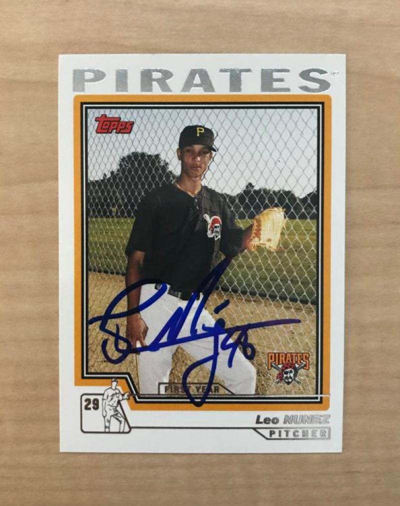 LEO NUNEZ PITTSBURGH PIRATES SIGNED AUTOGRAPHED 2004 TOPPS CARD #T220 W/COA
