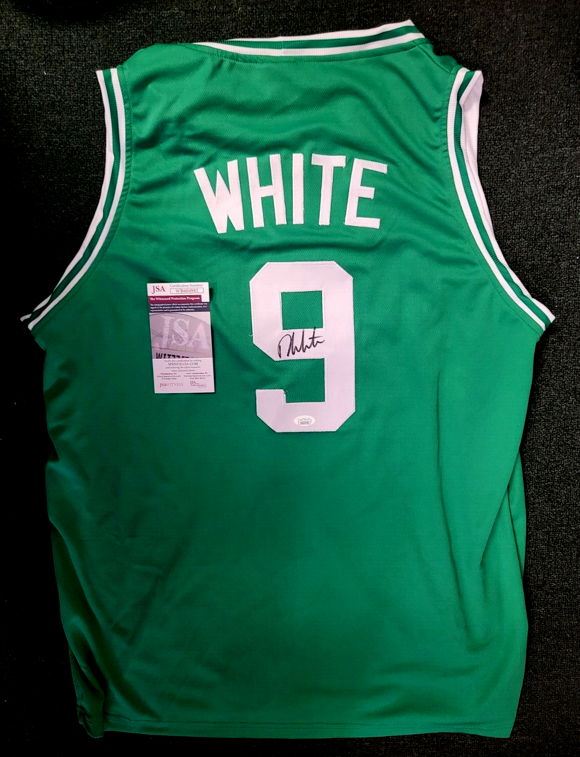 DERRICK WHITE #9 BOSTON CELTICS SIGNED AUTOGRAPH CUSTOM JERSEY SZ XL JSA AUTH