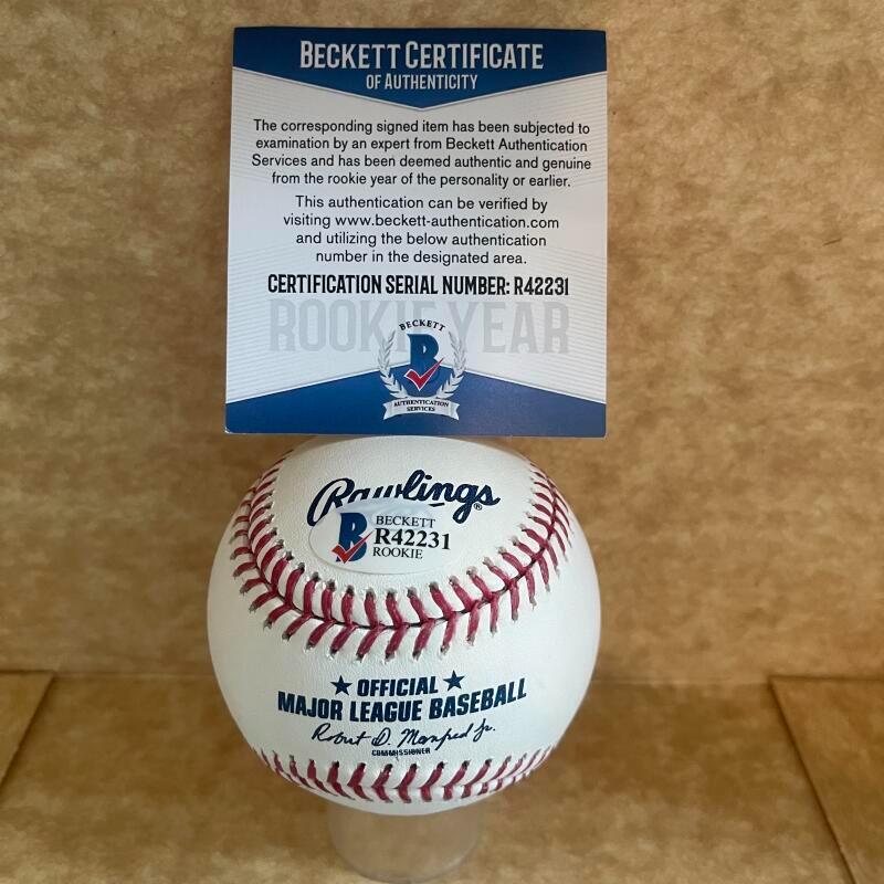 ALEX BOHM PHILLIES SIGNED AUTOGRAPHED M.L. BASEBALL BECKETT AUTH