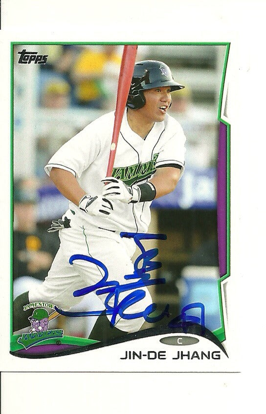 JIN-DE JHANG PITTSBURGH PIRATES SIGNED AUTO 2014 TOPPS CARD #159 W/COA
