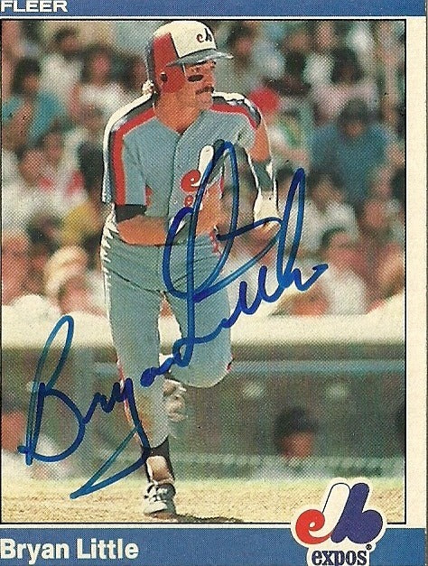 BRYAN LITTLE MONTREAL EXPOS SIGNED AUTOGRAPHED 1984 FLEER CARD #279 W/COA