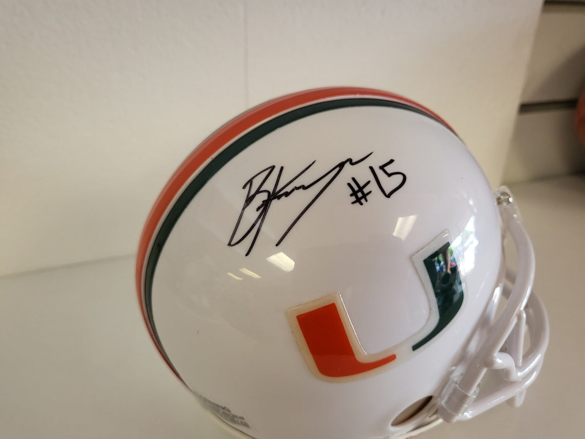 BRAD KAAYA MIAMI HURRICANES UM SIGNED AUTOGRAPHED MINI HELMET W/COA