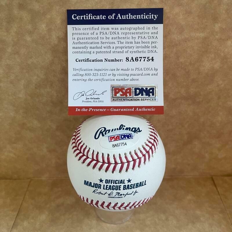 DREW WATERS ATLANTA BRAVES SIGNED AUTOGRAPHED M.L. BASEBALL PSA 8A67754