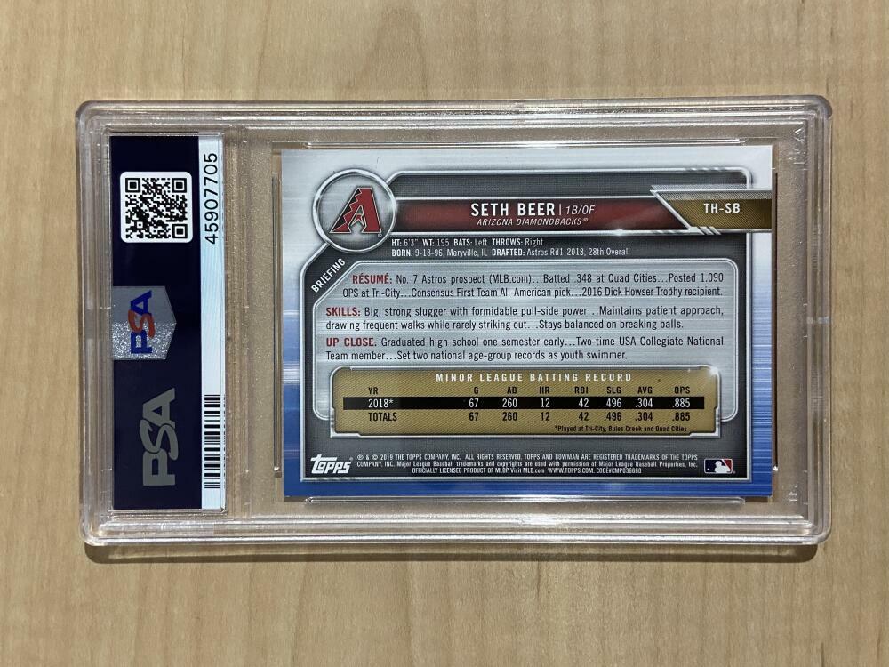 2019 TOPPS HOLIDAY SETH BEER BOWMAN AUTOGRAPH 74/99 
