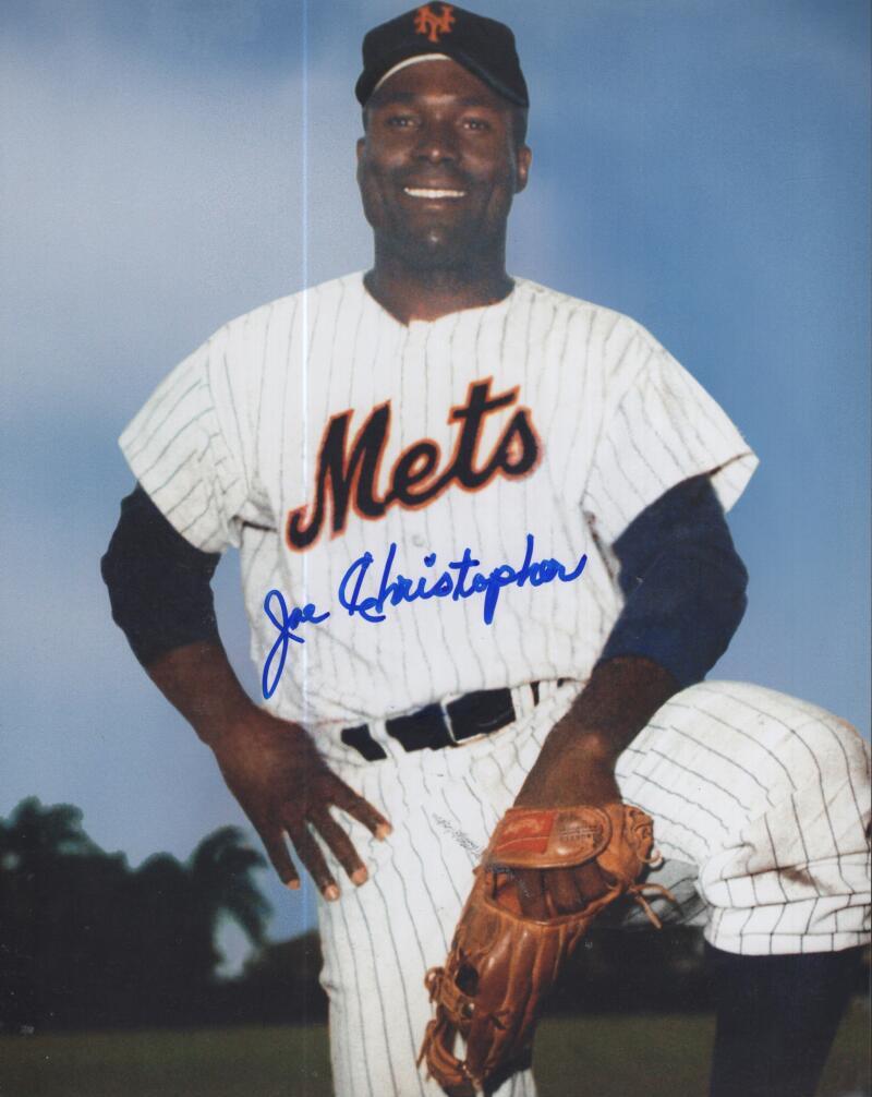 JOE CHRISTOPHER  METS SIGNED AUTOGRAPHED 8X10 PHOTO W/ COA
