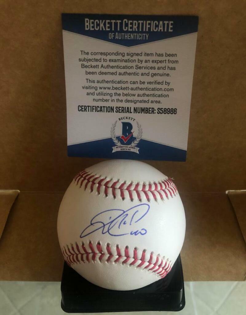 WILSON RAMOS NEW YORK METS SIGNED AUTOGRAPHED M.L. BASEBALL BECKETT S58986
