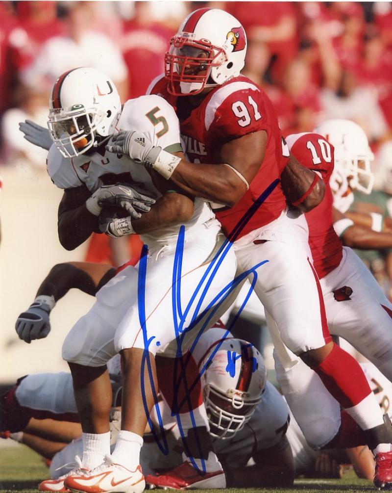 JAVARRIS JAMES MIAMI HURRICANES ACTION SIGNED AUTOGRAPHED 8X10 PHOTO W/COA