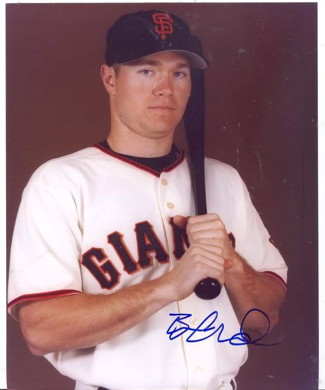 BEN COPELAND SAN FRANCISCO GIANTS SIGNED 8X10 PHOTO COA