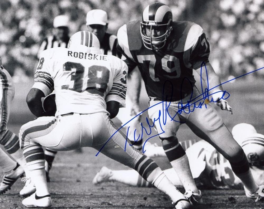 TERRY ROBISKIE  MIAMI DOLPHINS  SIGNED AUTOGRAPHED 8X10  PHOTO  B/W