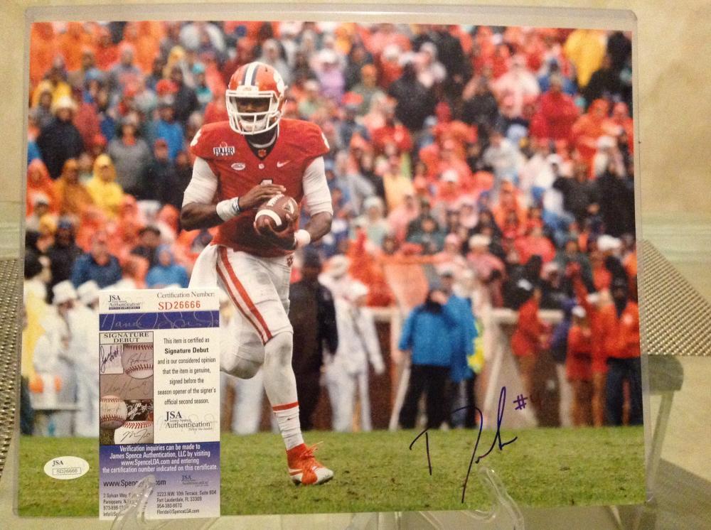 DESHAUN WATSON CLEMSON TIGERS NATIONAL CHAMPS  SIGNED  11X14 JSA 