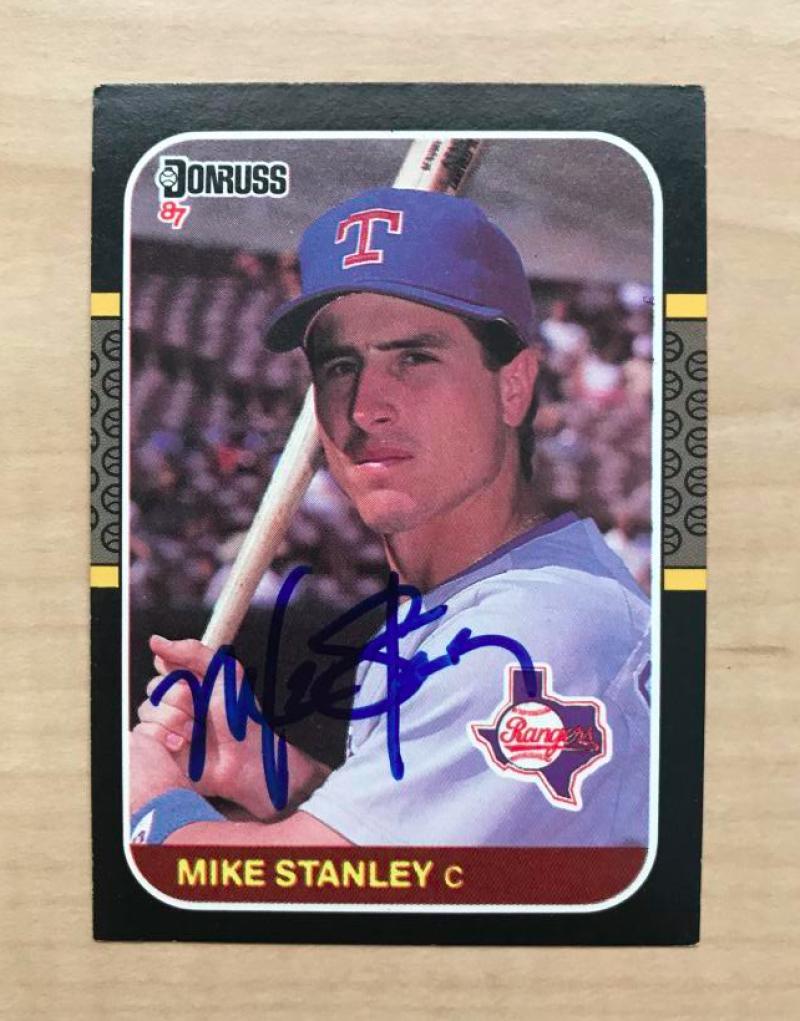 MIKE STANLEY TEXAS RANGERS SIGNED AUTOGRAPHED 1987 DONRUSS CARD #592 W/COA 