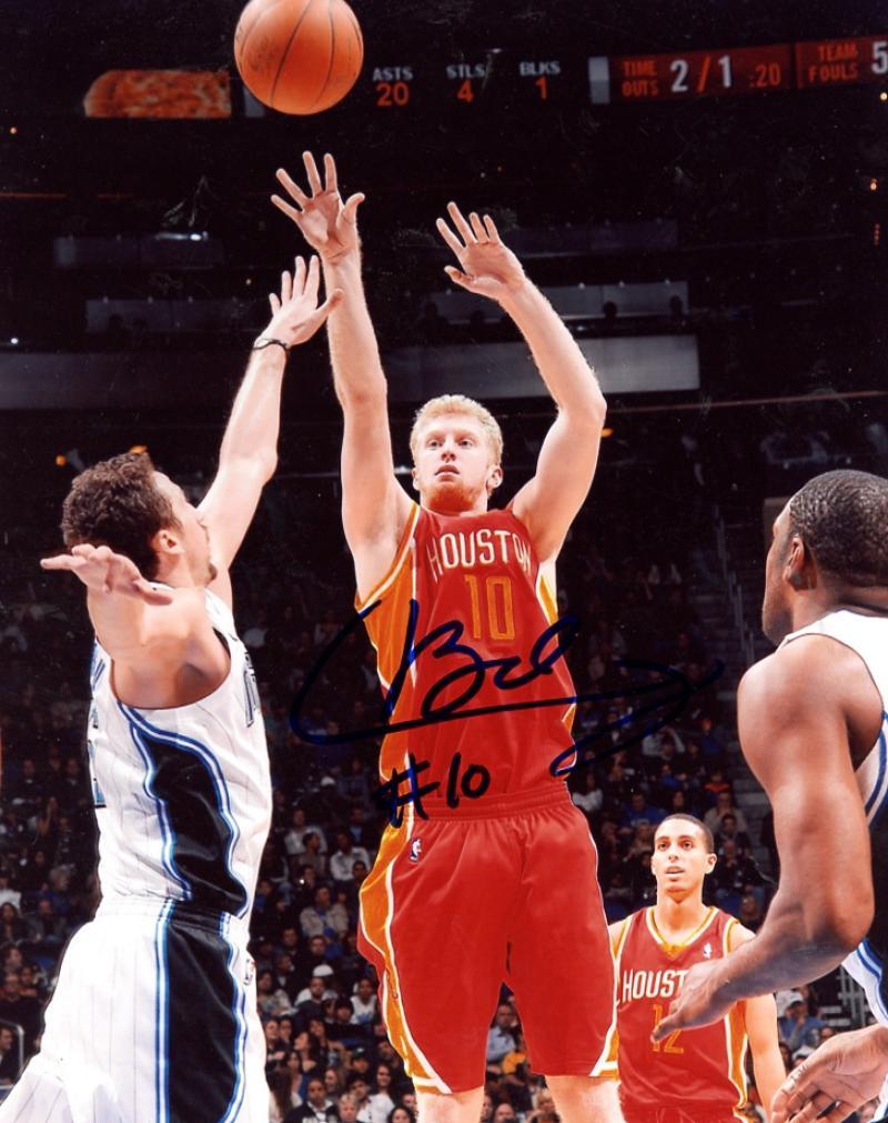 CHASE BUDINGER HOUSTON ROCKETS SIGNED AUTOGRAPHED 8X10 PHOTO W/COA