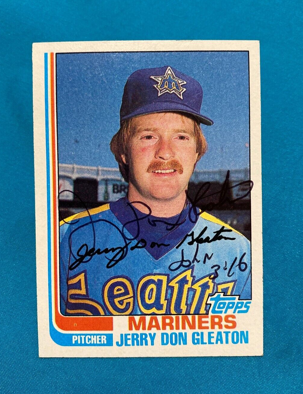 1982 TOPPS JERRY DON CLEATON SEATTLE MARINERS SIGNED AUTOGRAPH CARD #371 W/COA