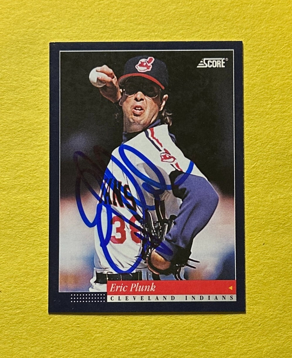 1994 SCORE ERIC PLUNK SIGNED AUTOGRAPH CARD W/ COA #131 CLEVELAND