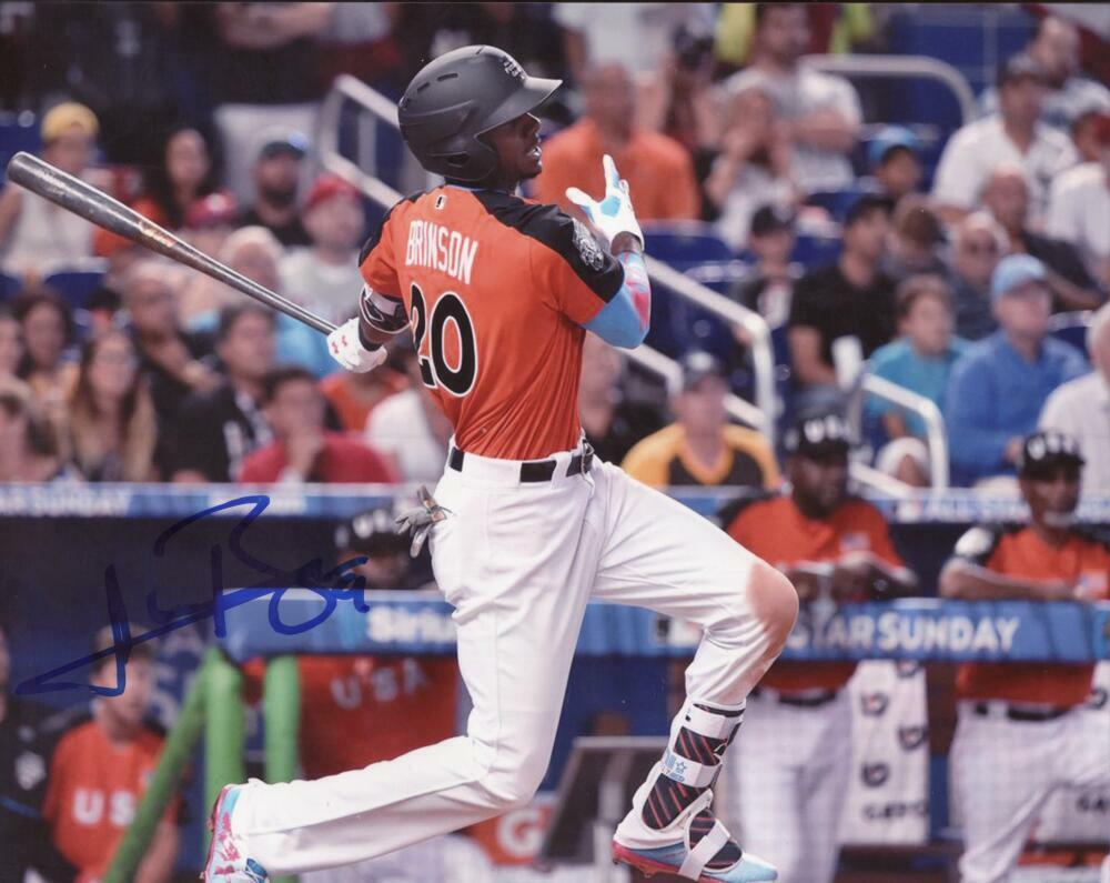 LEWIS BRINSON MIAMI MARLINS SIGNED AUTOGRAPHED 8X10 PHOTO W/ COA