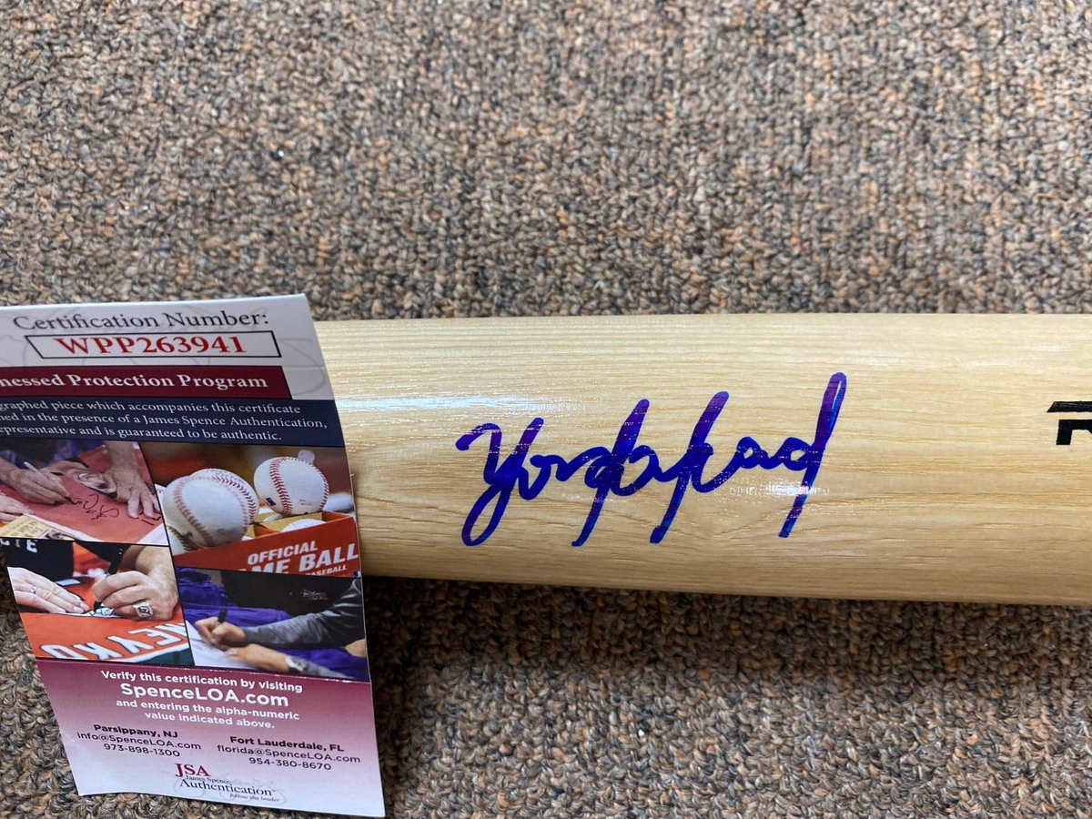 YORDAN ALVAREZ HOUSTON ASTROS SIGNED AUTOGRAPHED BLONDE RAWLINGS PRO BAT JSA
