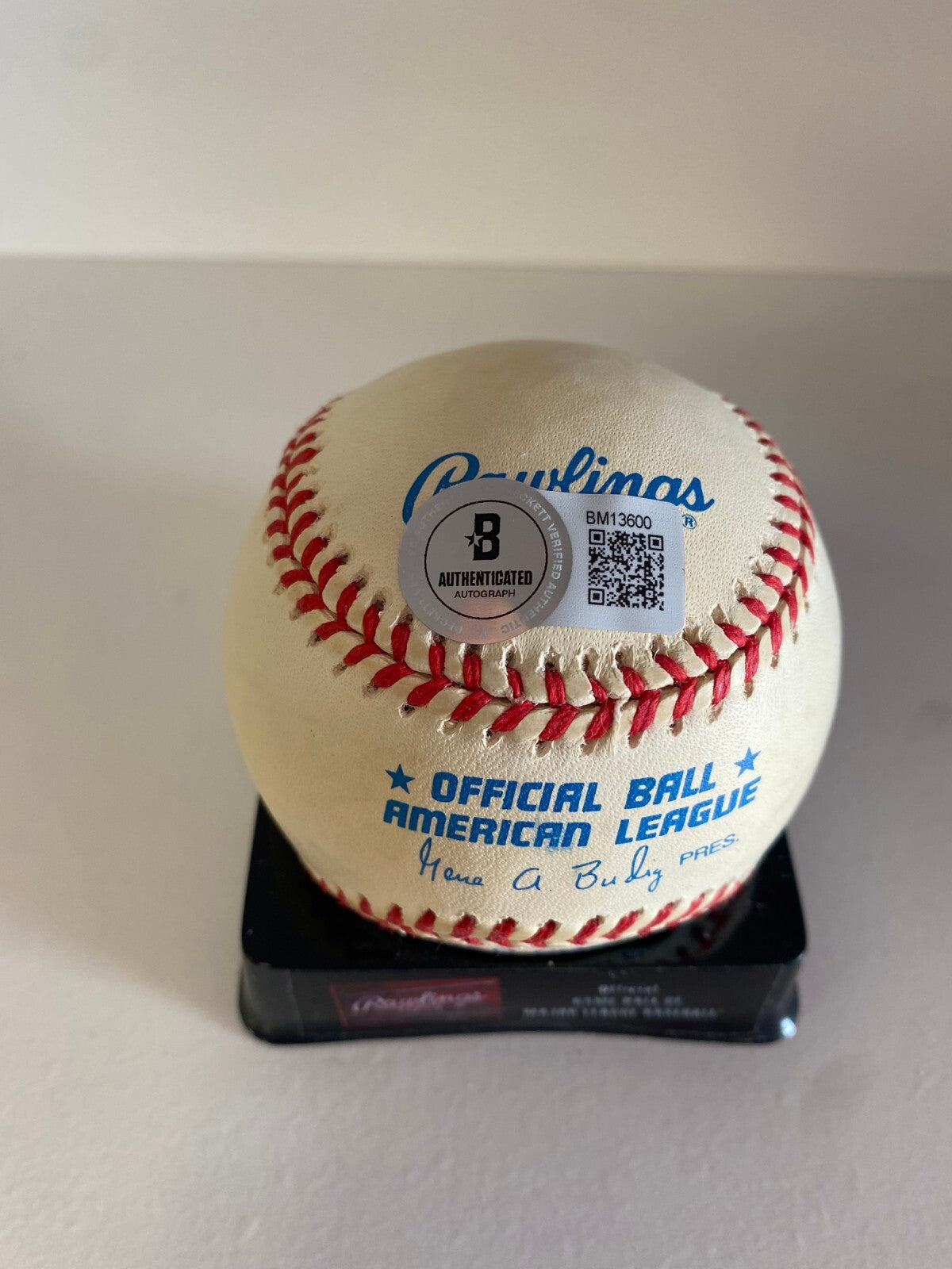 DAVE STEWART A'S/BLUE JAYS SIGNED AUTOGRAPHED A.L BASEBALL BECKETT