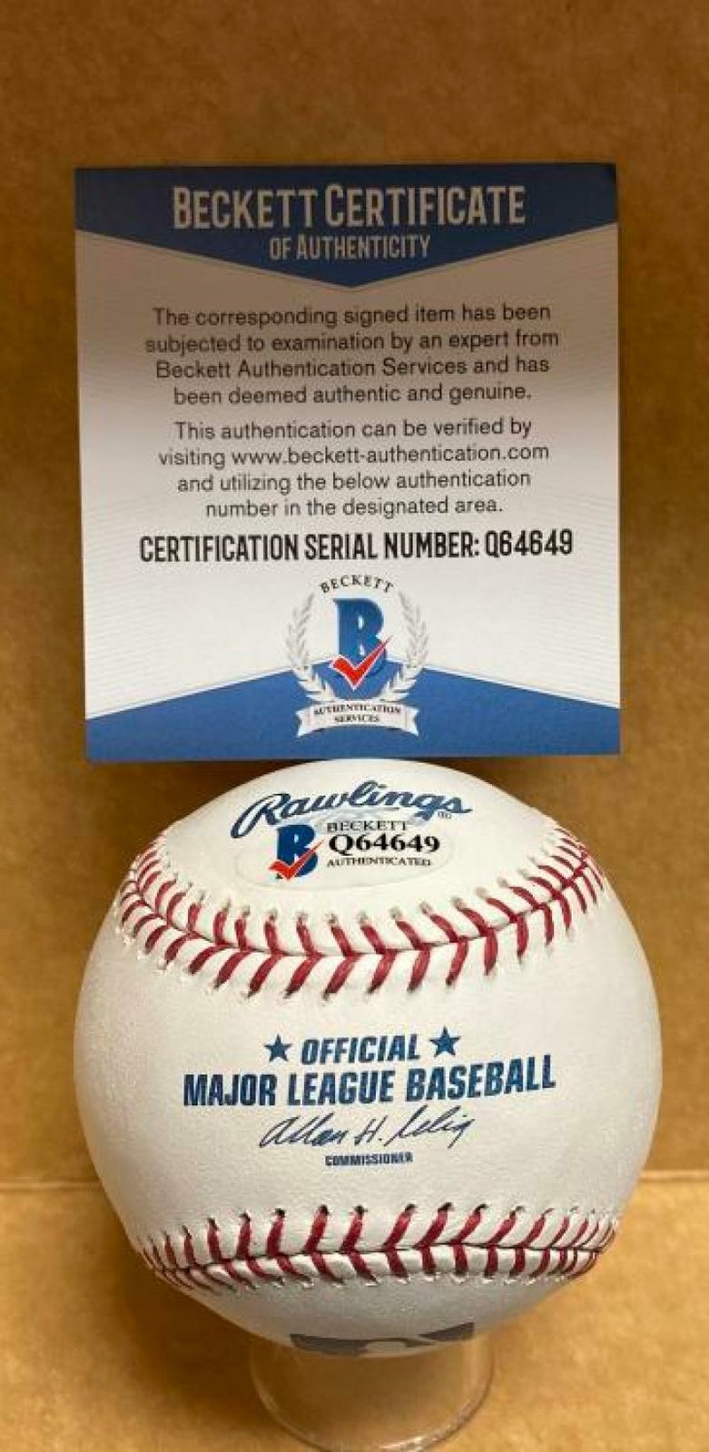 DAVE STEWART RANGERS/DODGERS SIGNED AUTOGRAPHED M.L. BASEBALL BECKETT Q64649