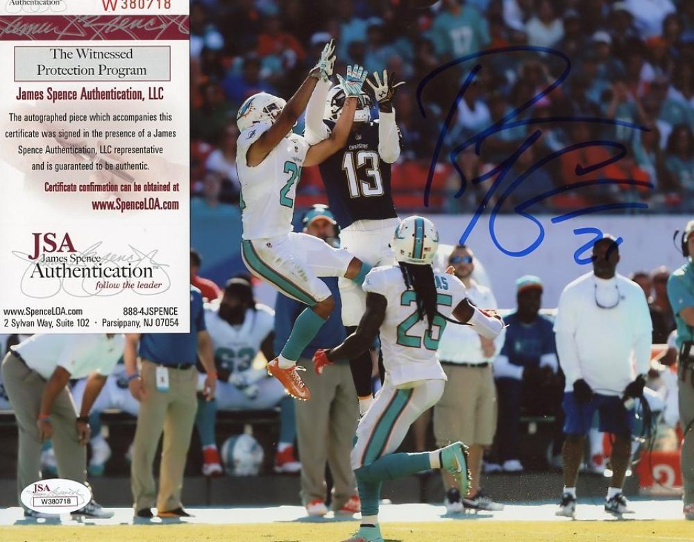 BRENT GRIMES  MIAMI DOLPHINS VS CHARGERS  SIGNED 8X10 PHOTO JSA W380718