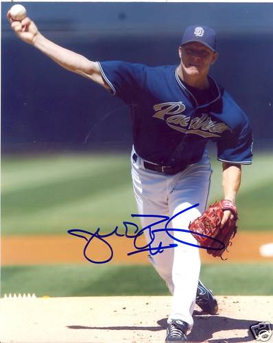 JAKE PEAVY  SAN DIEGO PADRES SIGNED 8X10 PHOTO