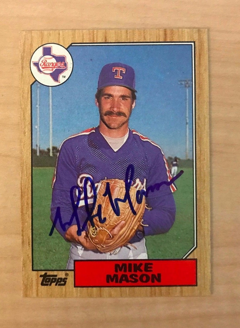 MIKE MASON TEXAS RANGERS SIGNED AUTOGRAPHED 1987 TOPPS #646 W/COA