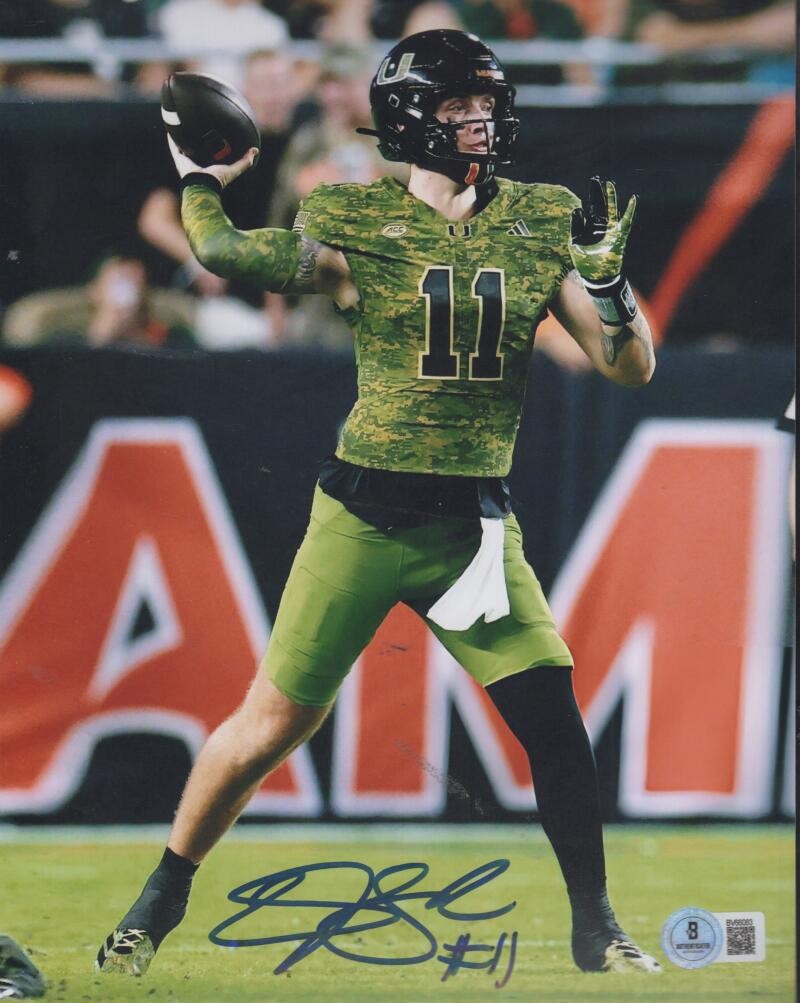 CARSON BECK MIAMI HURRICANES SIGNED AUTOGRAPHED 8X10 PHOTO BECKETT AUTH