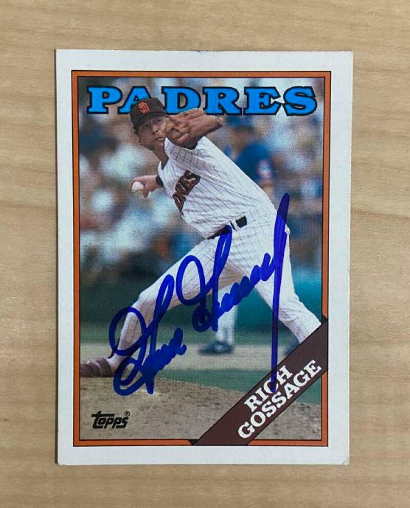 RICH GOSSAGE SAN DIEGO PADRES SIGNED AUTOGRAPHED 1988 TOPPS CARD #170 W/COA