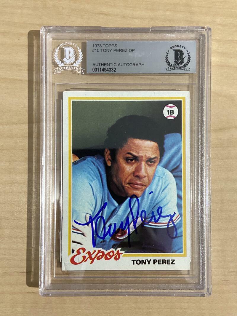 1978 TOPPS TONY PEREZ EXPOS BECKETT AUTHENTIC AUTO
