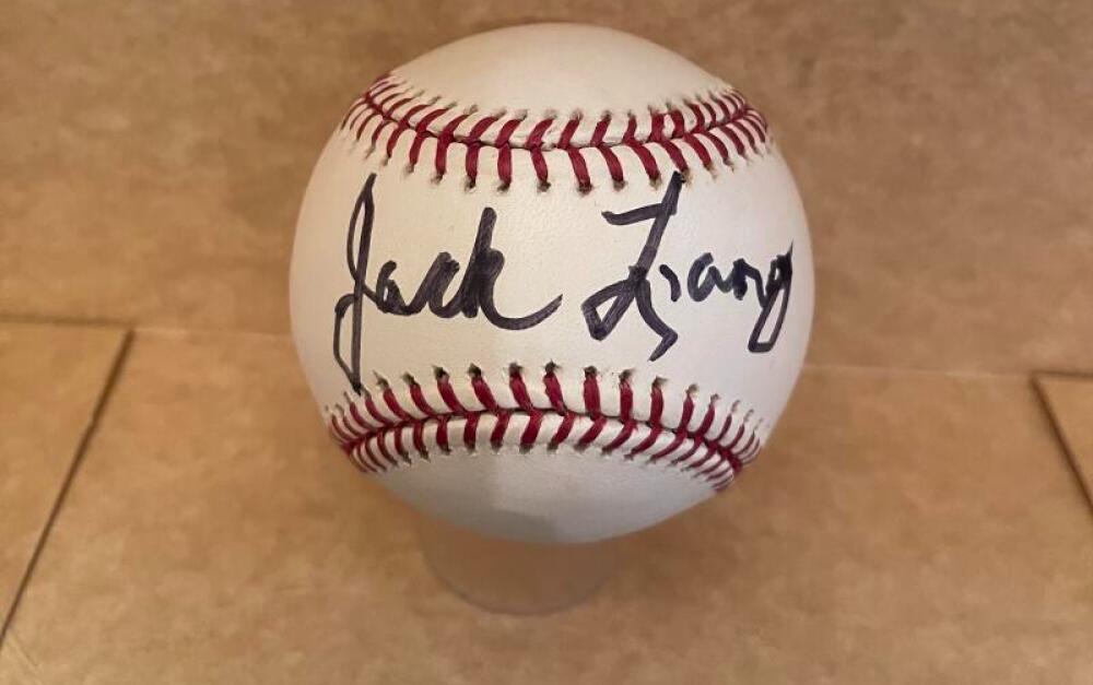 JACK LANG METS WRITER SIGNED AUTOGRAPHED M.L. BASEBALL BECKETT AUTH