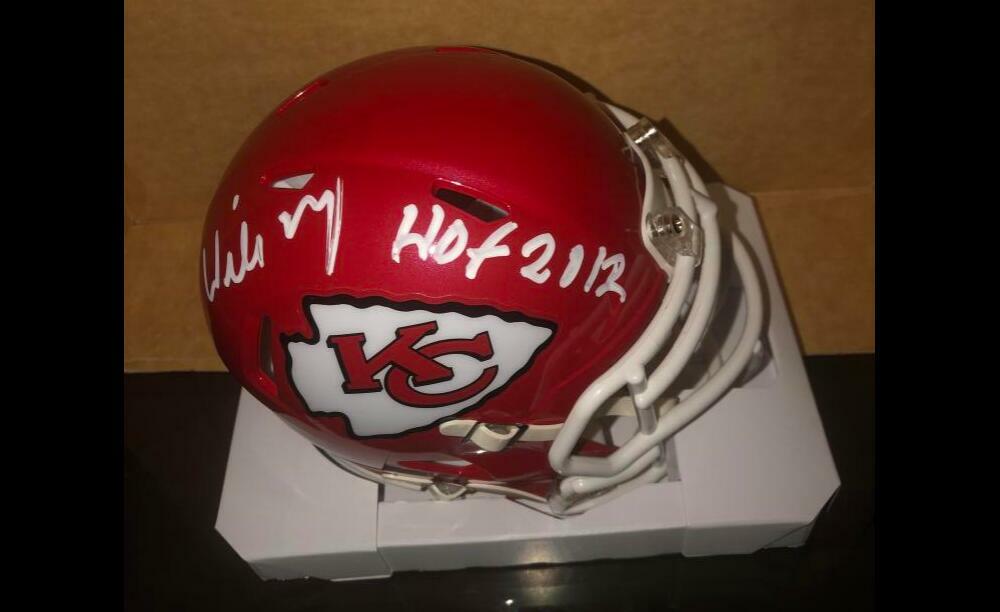 WILLIE ROAF KANSAS CITY CHIEFS HOF 2012 SIGNED MINI BECKETT CERTIFIED