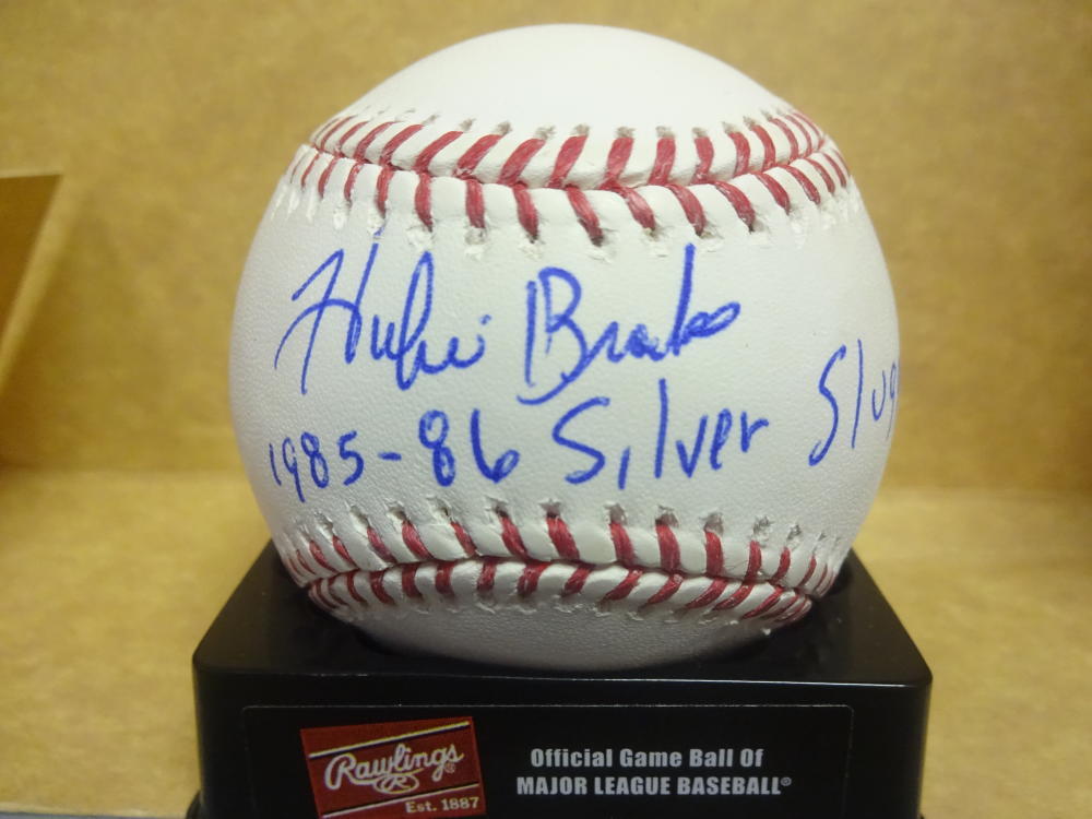 HUBIE BROOOKS 1985-86 SILVER SLUGGER SIGNED M.L. BASEBALL W/COA
