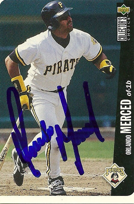 ORLANDO MERCED PITTSBURGH PIRATES SIGNED AUTO 1995 UPPER DECK CARD #265 W/COA