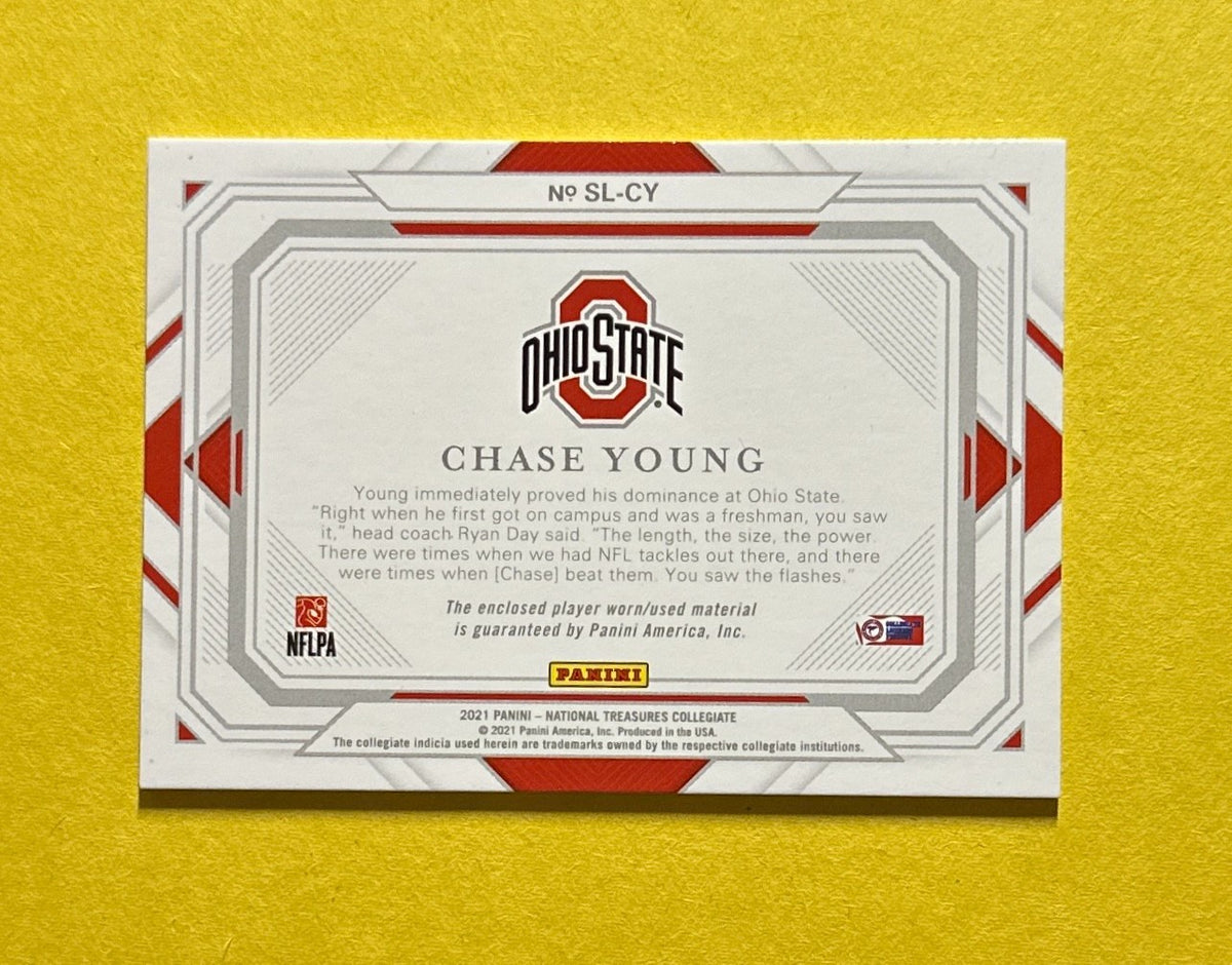 2021 PANINI NATIONAL TREASURES COLLEGIATE CHASE YOUNG JUMBO RELIC /99 #SL-CY