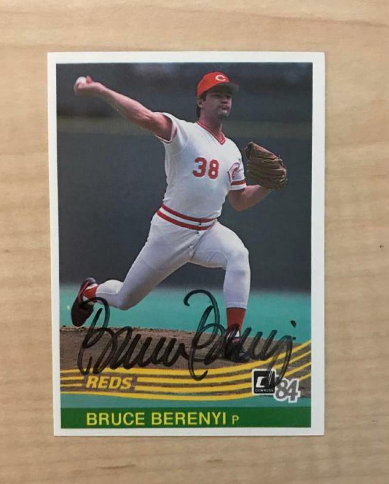 BRUCE BERENYI CINCINNATI REDS SIGNED AUTOGRAPHED 1984 DONRUSS CARD #487 W/COA 