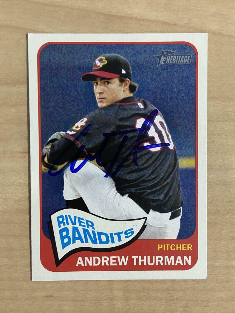 ANDREW THURMAN RIVER BANDITS SIGNED AUTOGRAPHED 2014 TOPPS CARD #135 W/COA