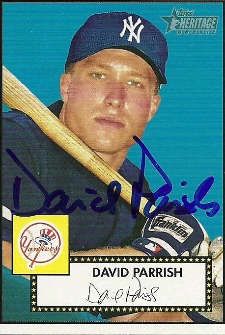 DAVID PARRISH NY YANKEES SIGNED AUTOGRAPHED 2001 TOPPS CARD #154 W/COA