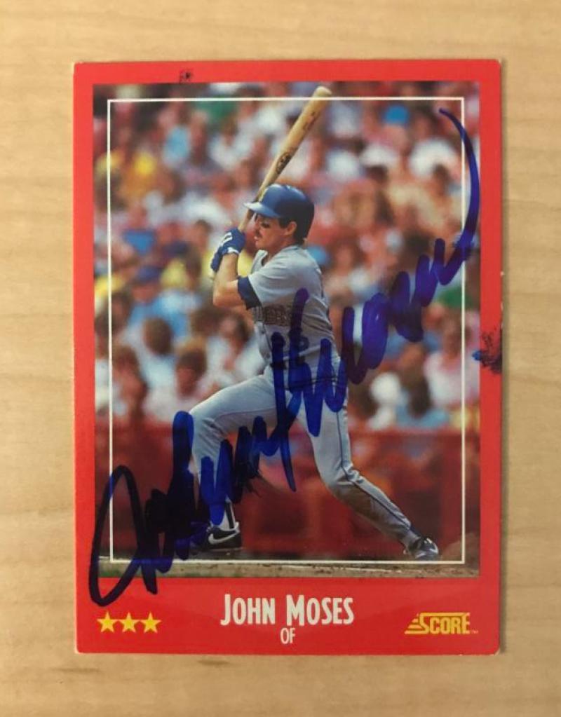 JOHN MOSES SEATTLE MARINERS SIGNED AUTOGRAPHED 1988 SCORE CARD #309 W/COA
