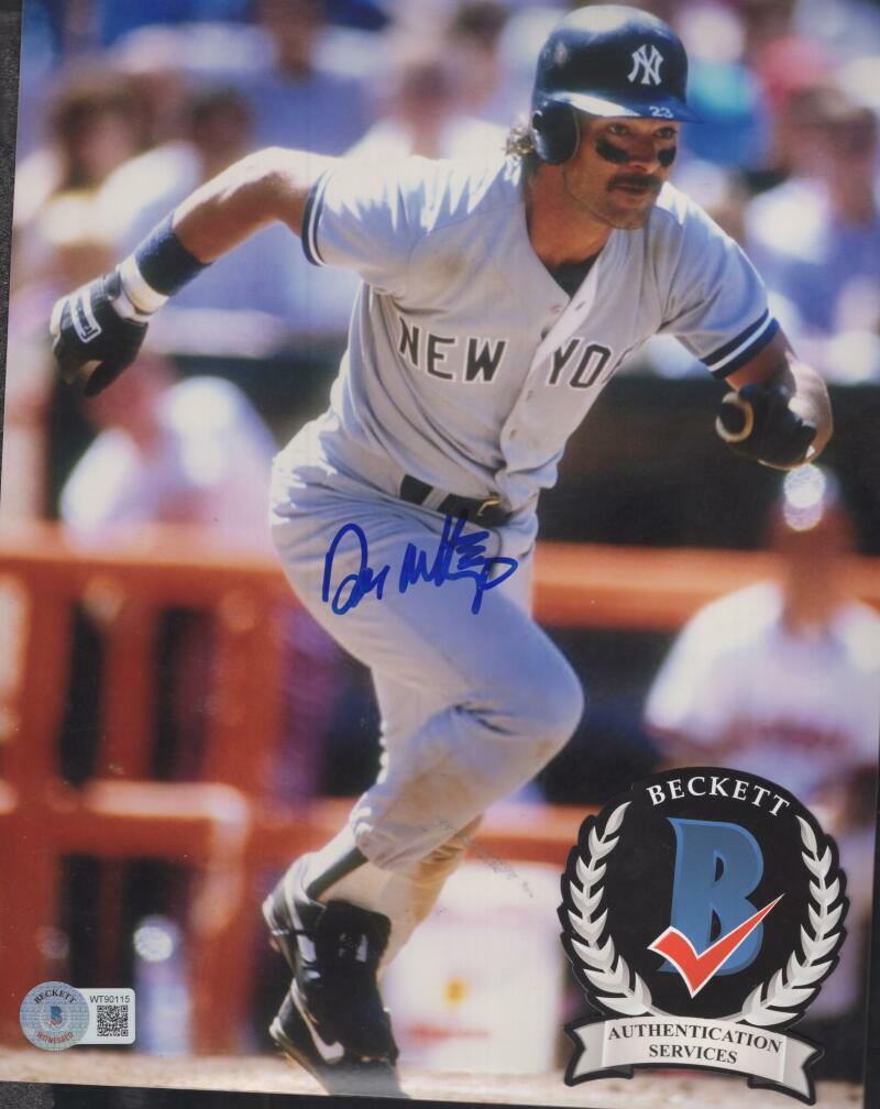 DON MATTINGLY NEW YORK YANKEES SIGNED PHOTO 8X10 BECKETT WITNESS WT90115