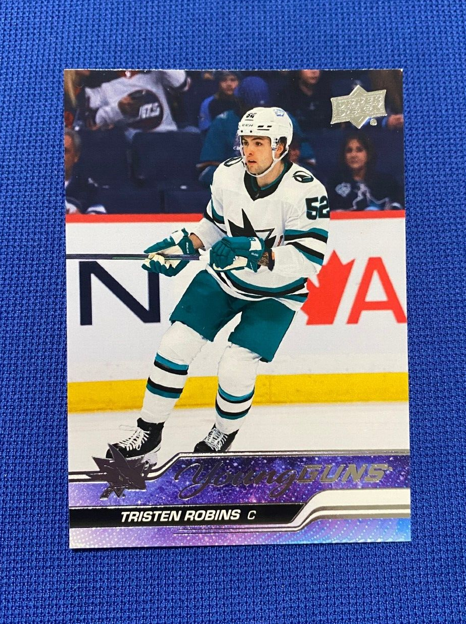 2023-24 UPPER DECK TRISTEN ROBINS SAN JOSE SHARKS YOUNG GUNS RC #223 SERIES 1